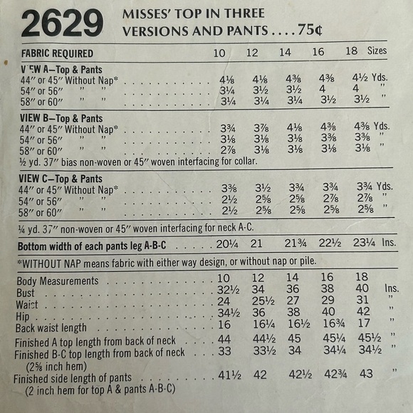 5/$25 Sewing pattern McCall 2629 kid top and pants 1970 VTG 👧 - Picture 7 of 8